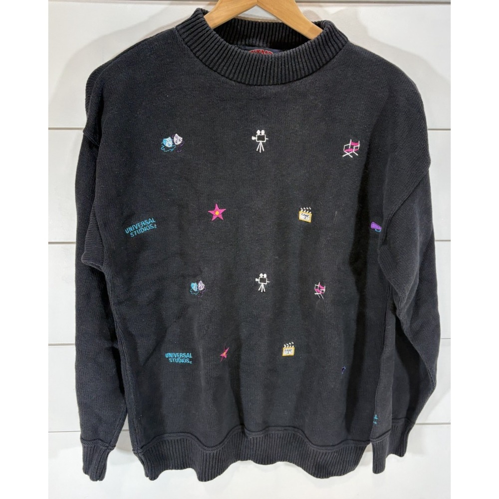 Nutmeg Women's M Vintage Black Sweater Universal Studios Movies Hollywood Cinema